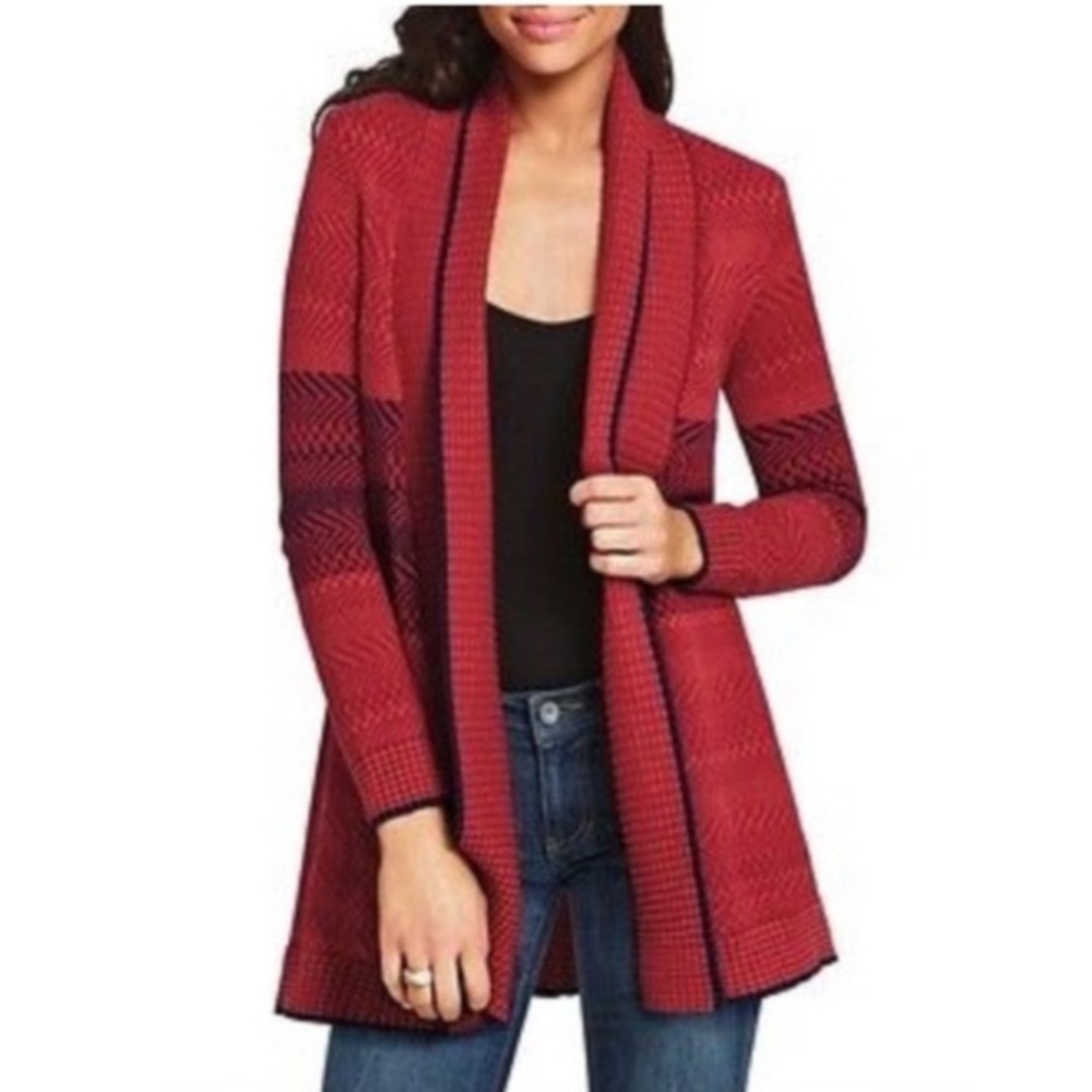 Cabi red knit cardigan size s